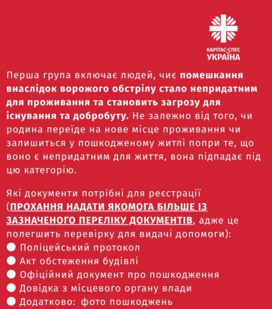 Грошова допомога для Харківщини від Проект Emergency Appeal 2025