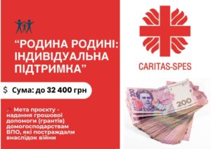 Грошова допомога для ВПО від «Карітас-Спес» у 4 областях